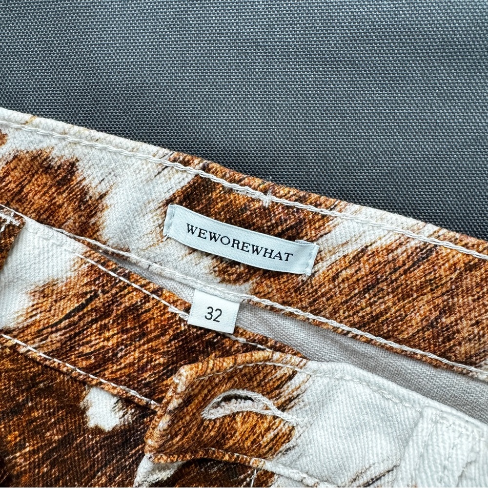 WeWoreWhat Jeans - Brown and White Cow Print - Picture 3 of 12